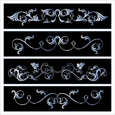 black and white floral border vector