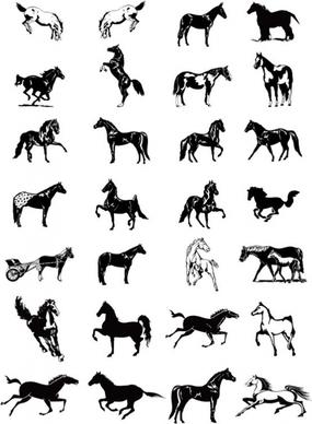 black and white horse clip art pictures