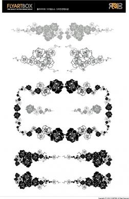 black and white lace border vector