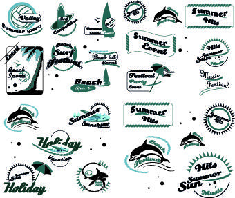 black and white logos vector collection