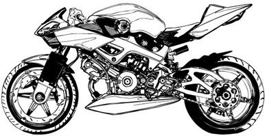 Black and white Motorcycle vector