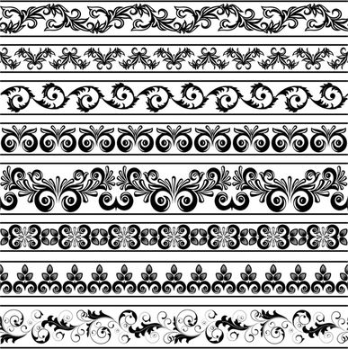 border elements collection retro repeating seamless symmetric shapes