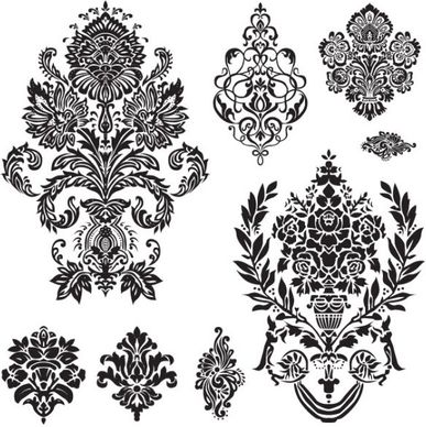 black and white patterns 01 vector