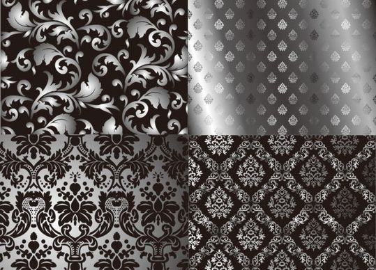 black and white twoparty continuous pattern vector