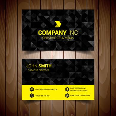 black and yellow abstract corporate business card
