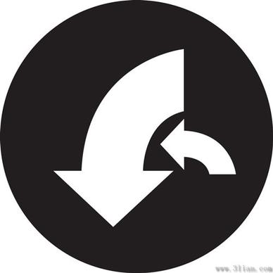 black background arrow icon vector