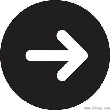 black background arrow icon vector