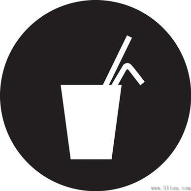 black background beverage icons vector