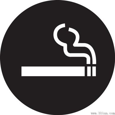 black background cigarette icons vector