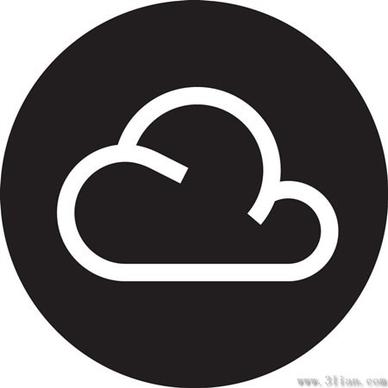 black background clouds vector icon