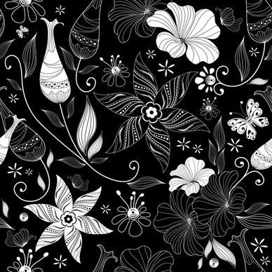botany painting black white retro design handdrawn sketch
