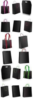shopping bags icons black 3d design