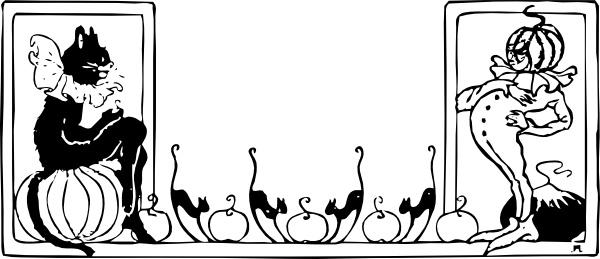 Black Cat Pumpkin clip art
