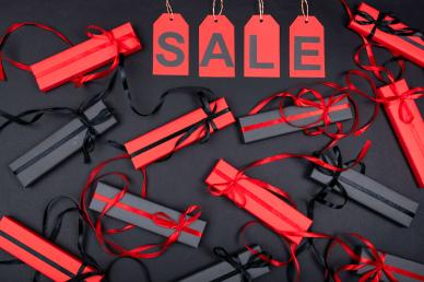 black friday advertising poster elegant presents hang tags