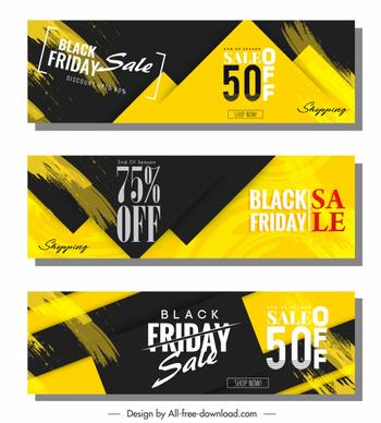 black friday banners modern black yellow abstract decor