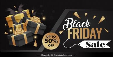 black friday discount banner template modern dynamic gifts