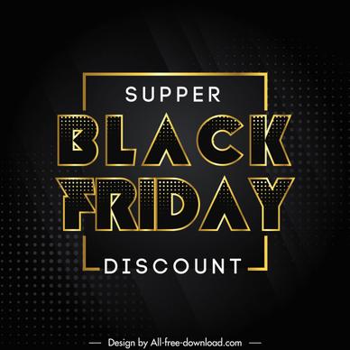 black friday poster template luxury golden black texts