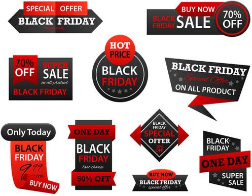 black friday promotion sets with black and red
