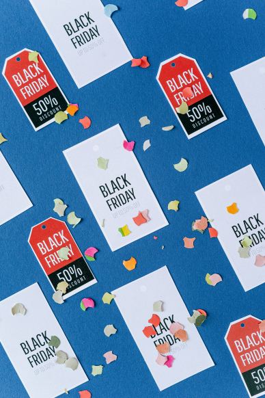 black friday sale backdrop cards paper pieces decor