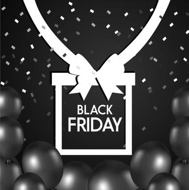 black friday sales banner black white ornament