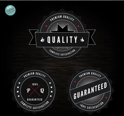 black label of quality and guaranteed vector