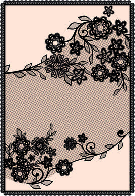 black lace floral creative background
