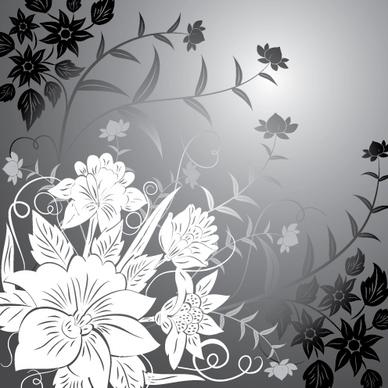 nature background flower icons black white decor