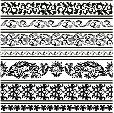 black seamless lace and ornaments vector