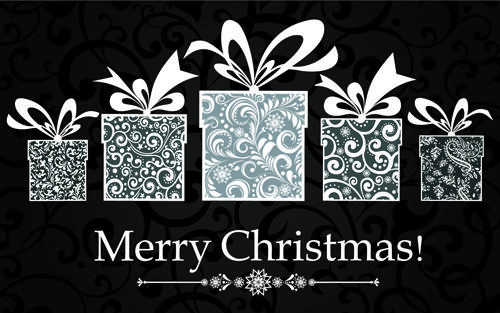 black style14 christmas backgrounds vector