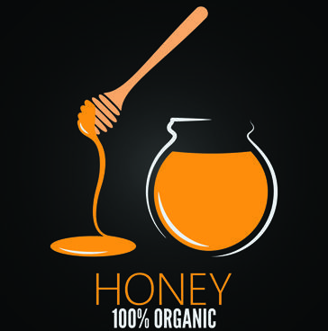 black style honey poster vector