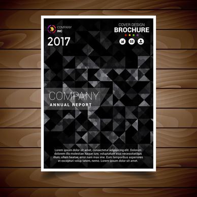 black triangle abstract brochure design template
