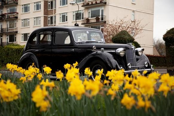 black vintage car