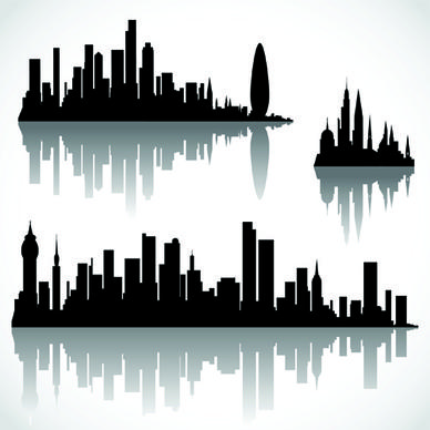 black with white city building design vector
