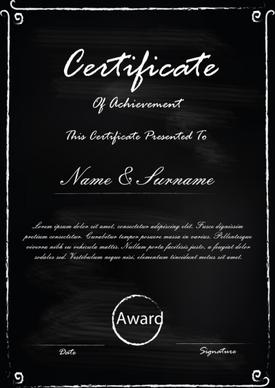 blackboard certificate template design concept