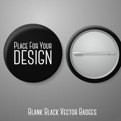 blank black badges design vector