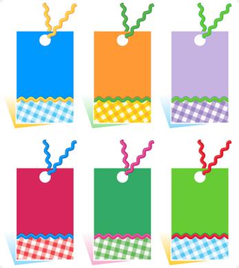 blank colored tags vector