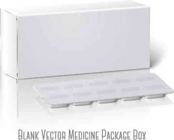 blank drugs package box design vector