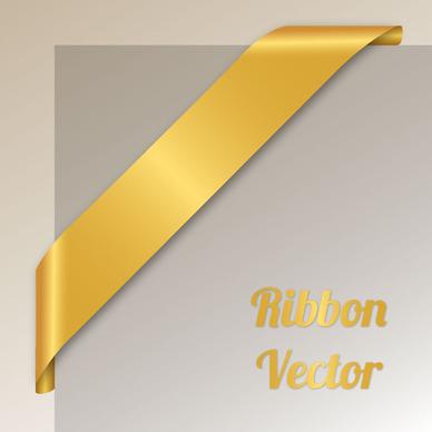 blank golden corner ribbon