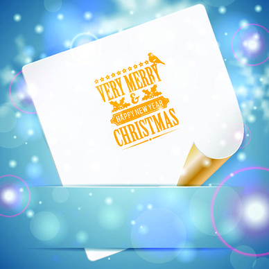 blank paper christmas greeting card vector