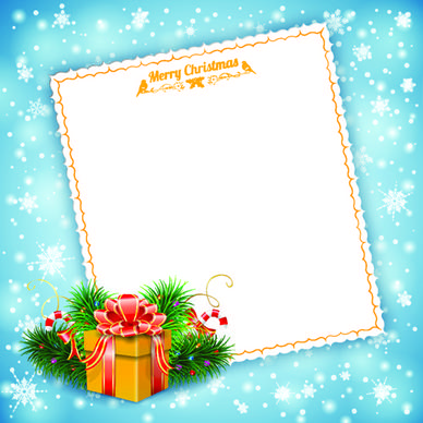 blank paper christmas greeting card vector