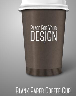 blank paper coffee cup design vector