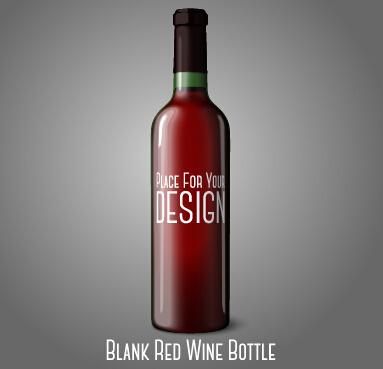 blank red wine bottle vector