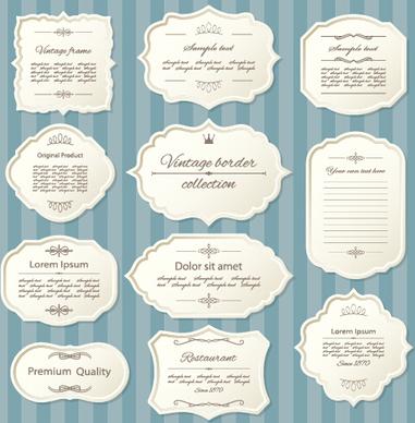 blank retro labels cards vector