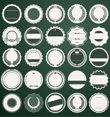 blank round labels vintage style vector