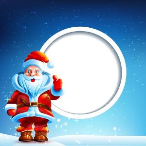 blank round with santa background vector