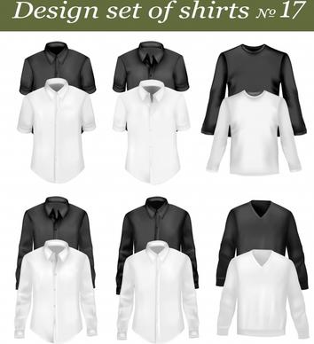 male shirt templates modern black white blank sketch