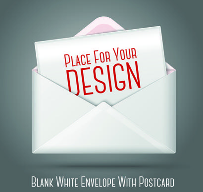 blank white envelopes with postcard vector