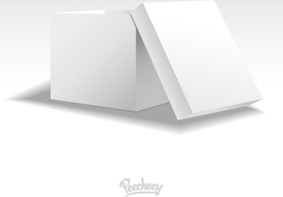 blank white opened cardboard box template