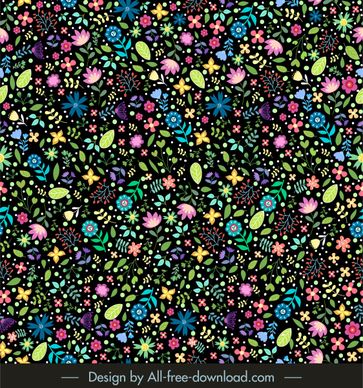 blooming flowers pattern colorful messy decor