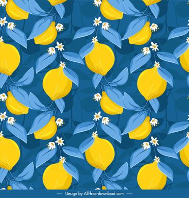 blooming lemon background colorful classic design